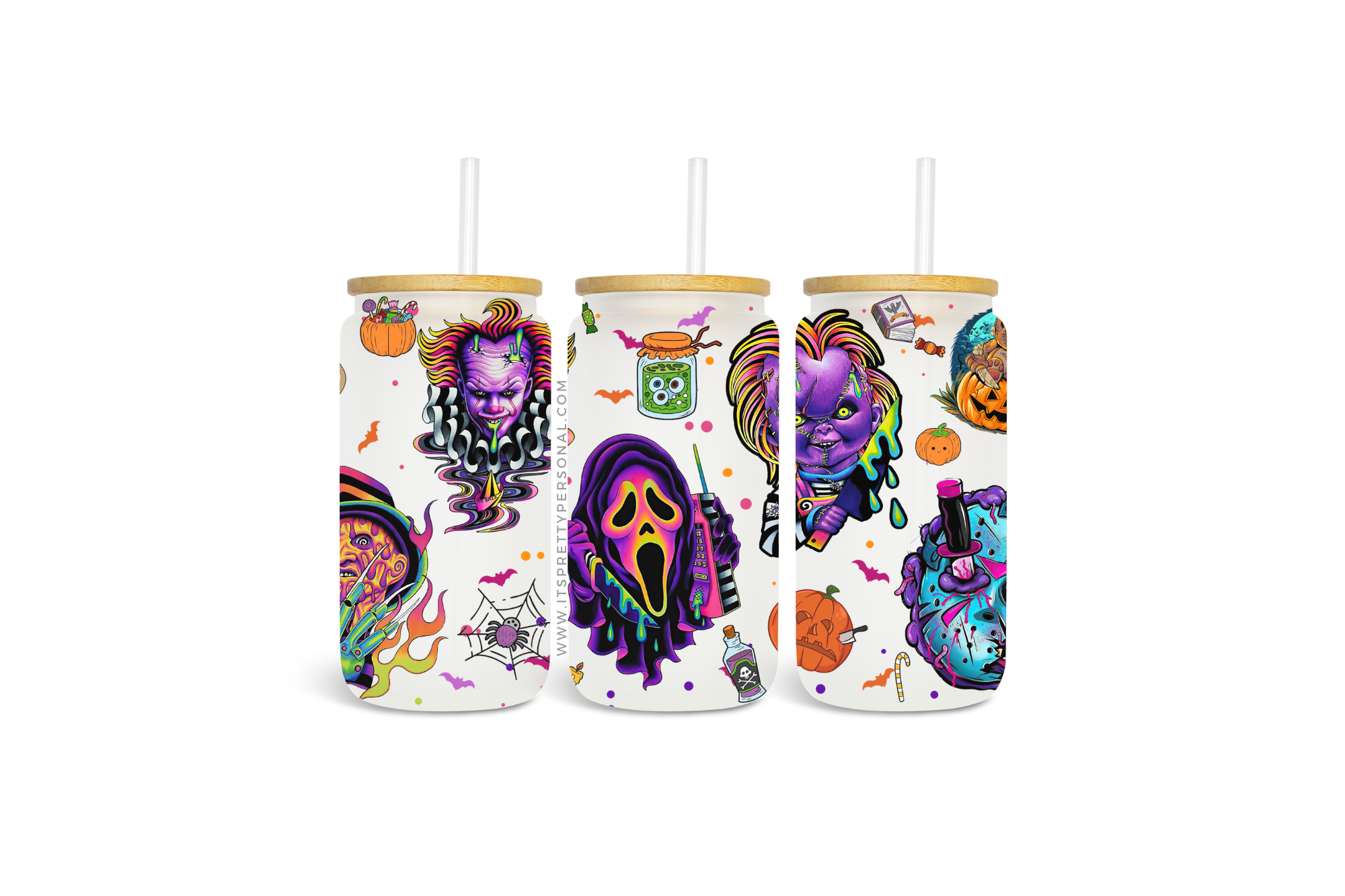 Floral Horror UV DTF Can Wrap