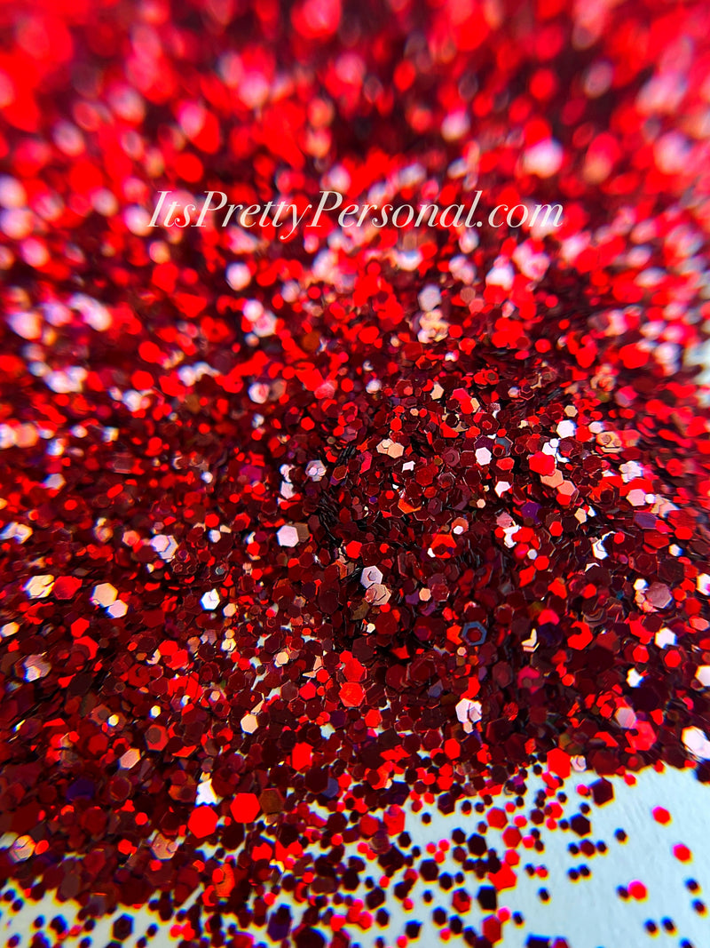 ⚡️TODAY’S FLASH SALE!- SCHMedium Cut- "Wineo" - Deep Red Holographic Glitter