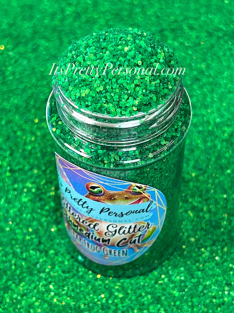 "SCHMedium Cut Leap Frog Green” - Glittered Glitter Collection