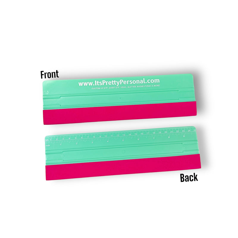 Mint & Pink Ruler + Felt Vinyl Squeegee - 9.5 inches!