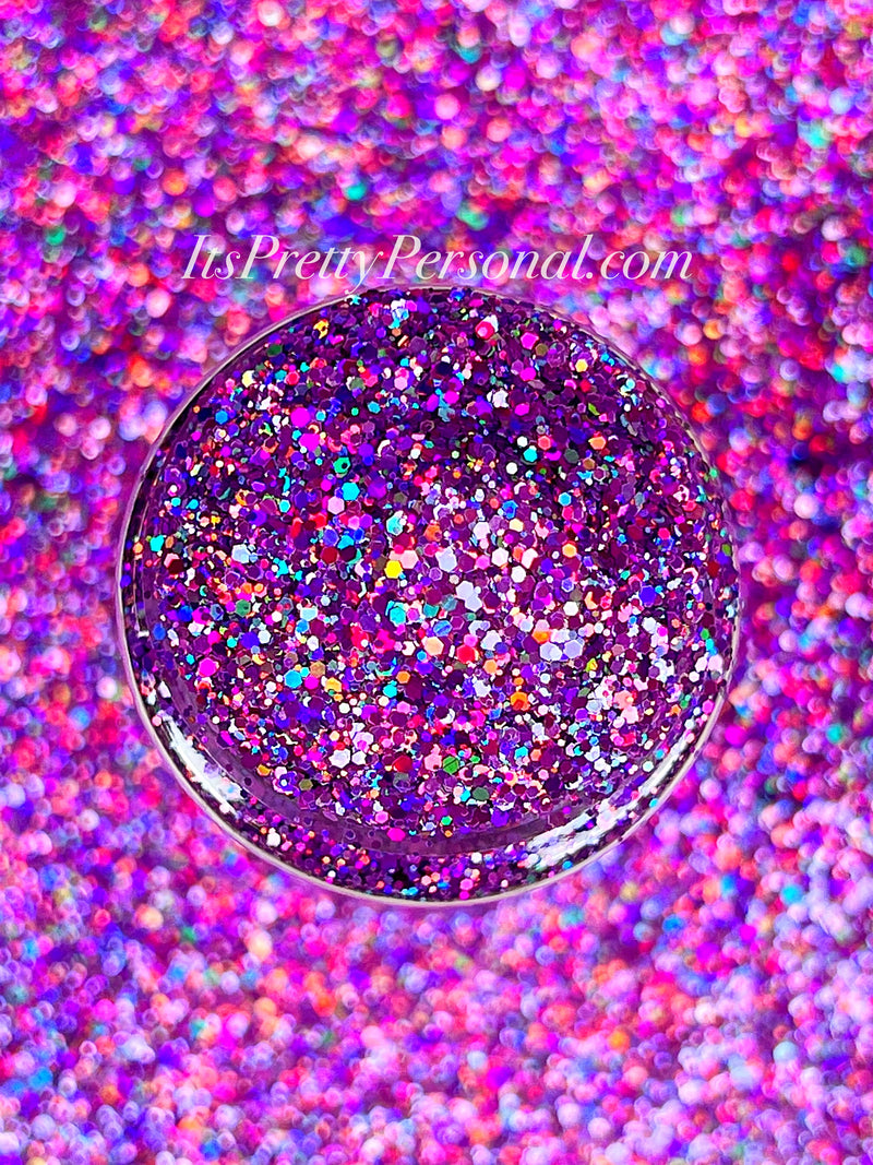 SCHMedium Cut- "Petal Pusher" - Purple Holographic Glitter