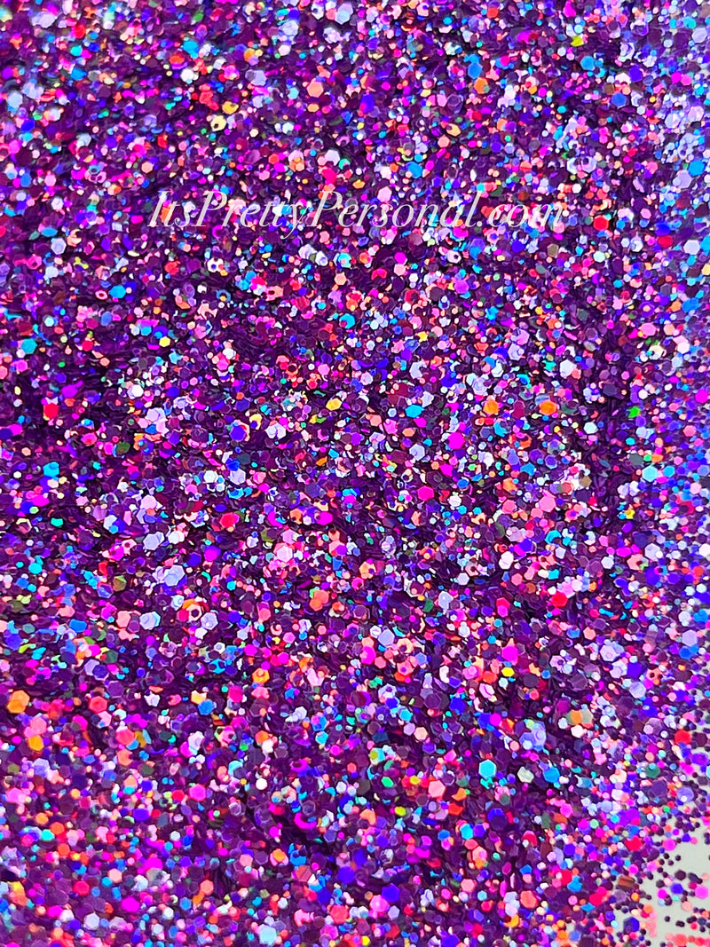 SCHMedium Cut- "Petal Pusher" - Purple Holographic Glitter