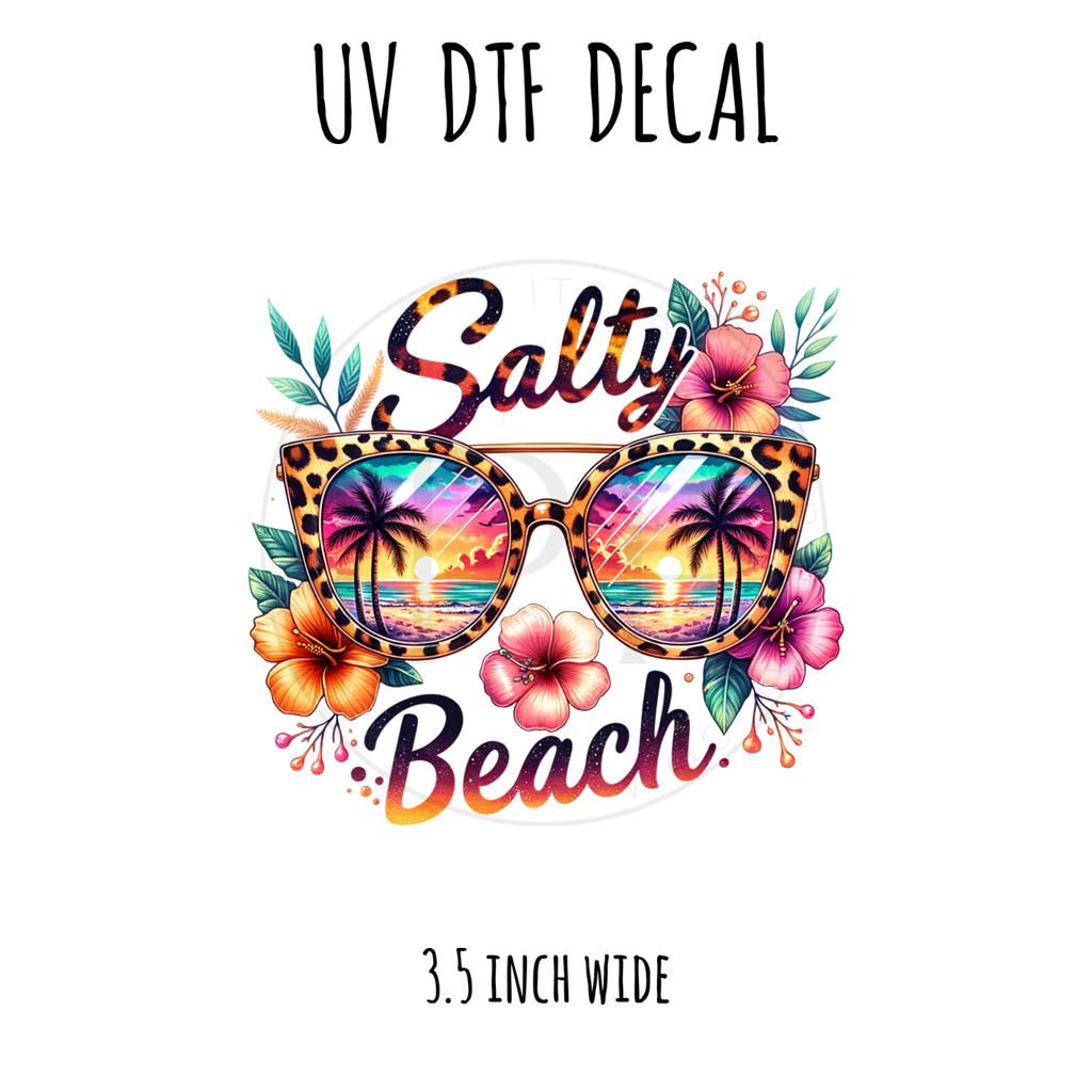 #183-Salty Beach Summer- 3.5 inch wide UV DTF decal