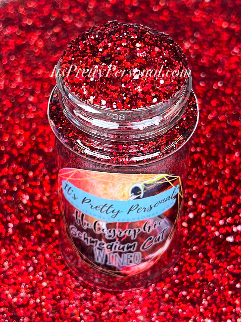 ⚡️TODAY’S FLASH SALE!- SCHMedium Cut- "Wineo" - Deep Red Holographic Glitter
