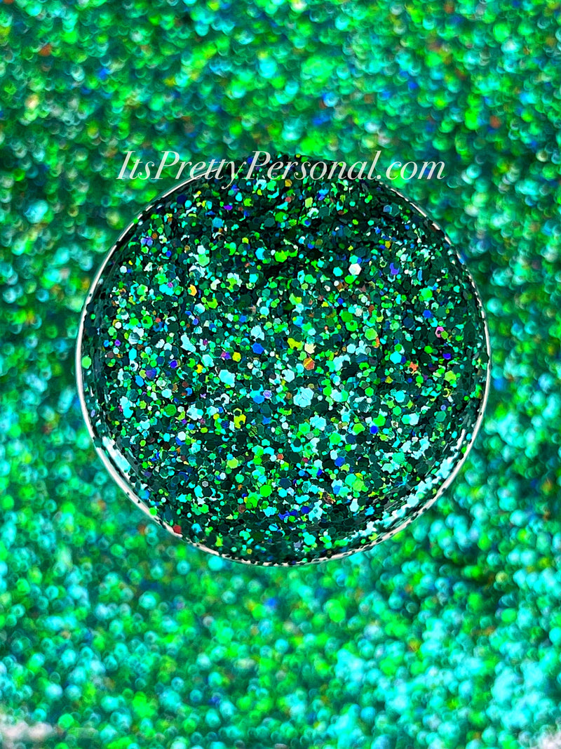 SCHMedium Cut- "Mystic Pine" - Dark Green Holographic Glitter