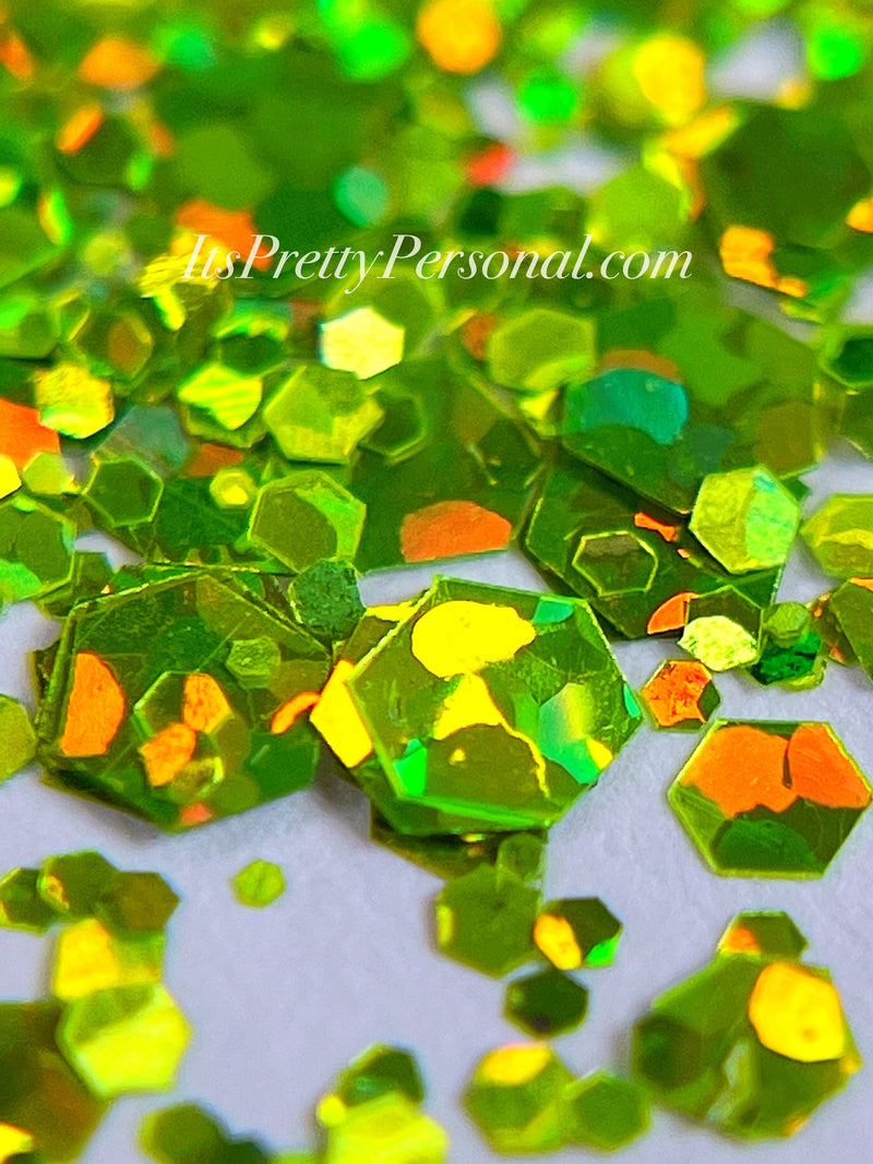 "Prismatic Pistachio XL" -PARTY HOLOGRAPHIC- Green Holographic Glitter