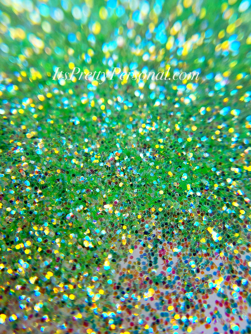 “Intergalactic Green” - Platinum Pastels Collection- Extreme Sparkle Green