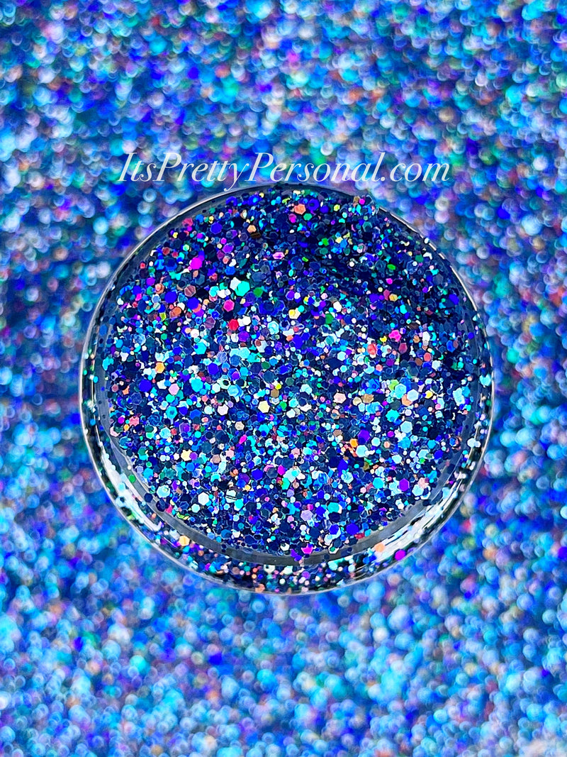 SCHMedium Cut- "Denim Blues" - Blue Holographic Glitter