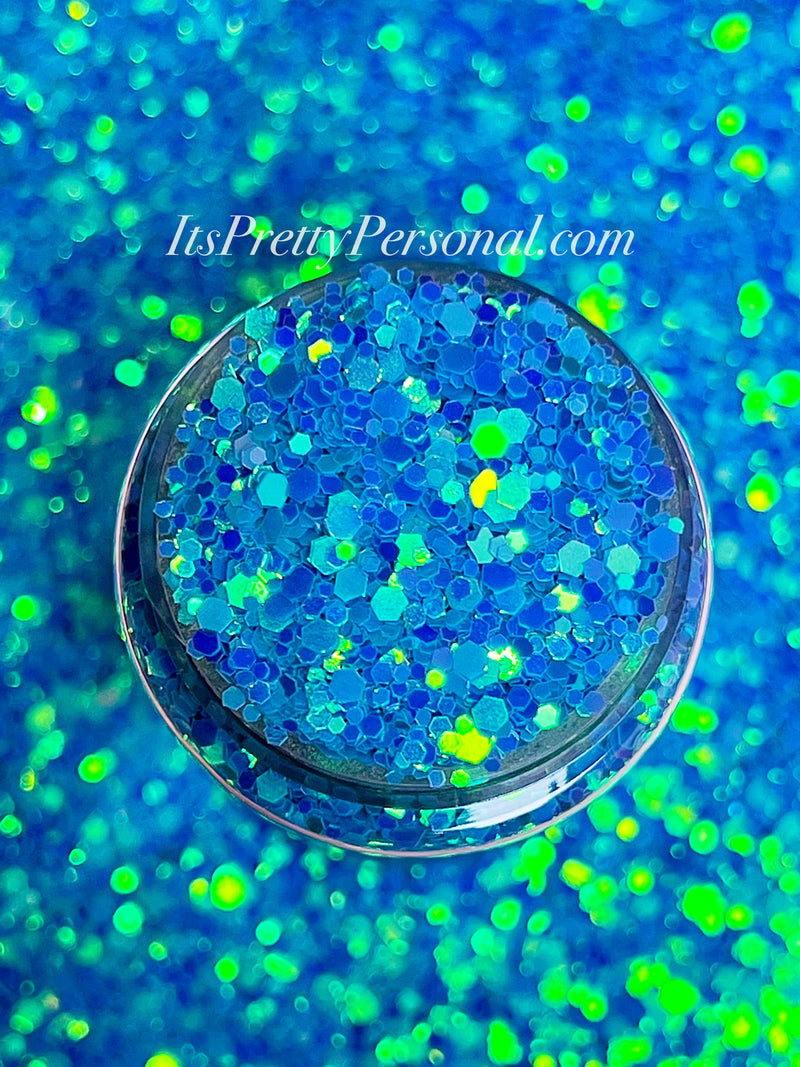 “BLUE Light Show XL”-GLOW Glitter