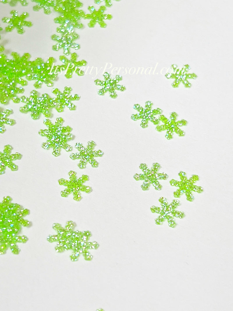 “Green Snowflakes” - Glittered Glitter Collection 6mm size