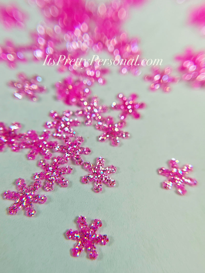 “Pink Snowflakes” - Glittered Glitter Collection 6mm size