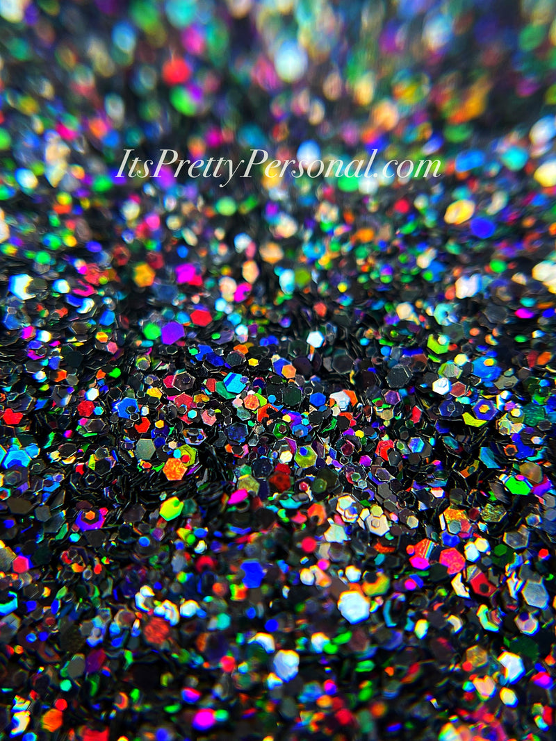 SCHMedium Cut- "Baby Got Black" -Holographic Black Glitter