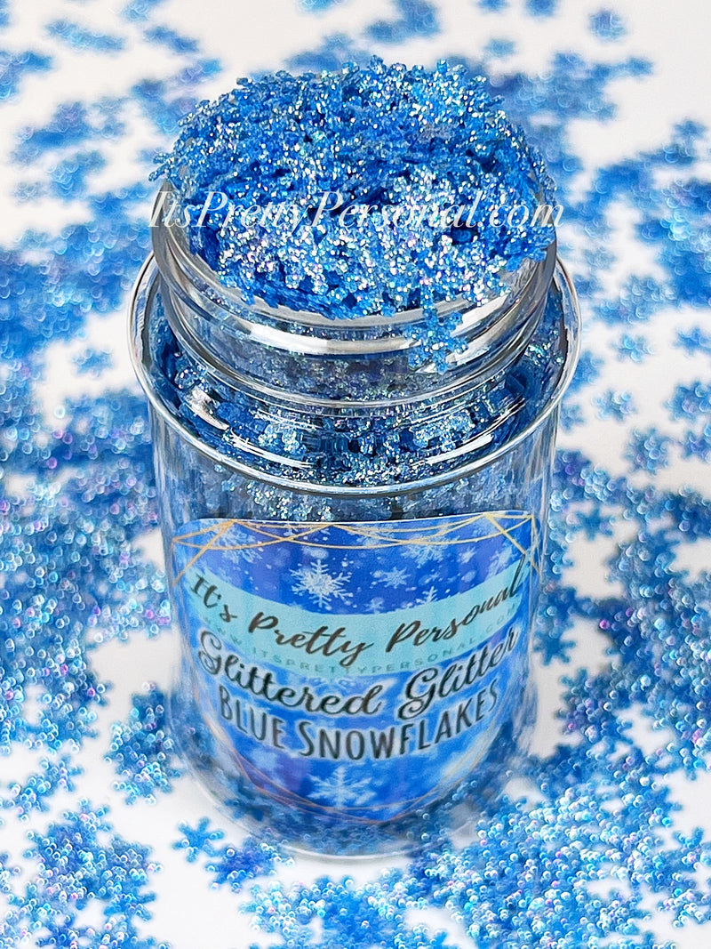 “Blue Snowflakes” - Glittered Glitter Collection 6mm size
