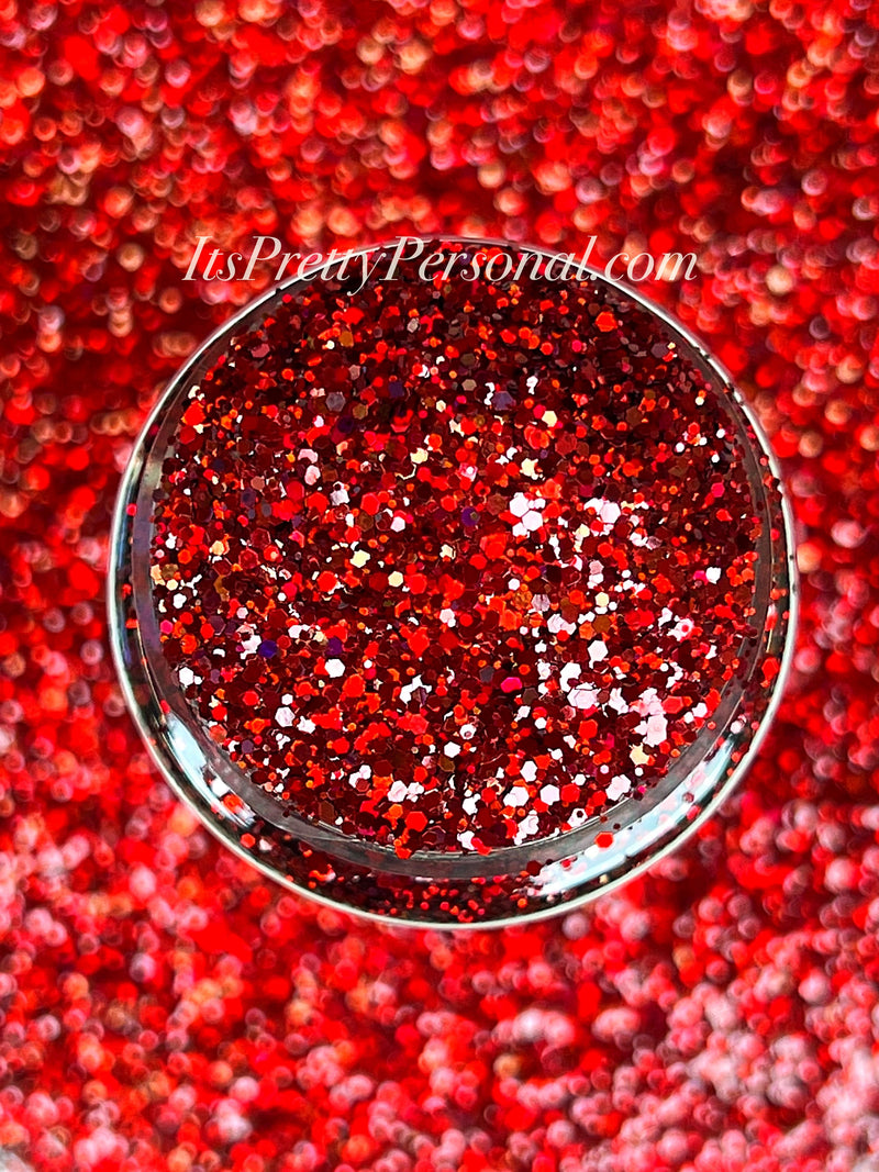 ⚡️TODAY’S FLASH SALE!- SCHMedium Cut- "Wineo" - Deep Red Holographic Glitter