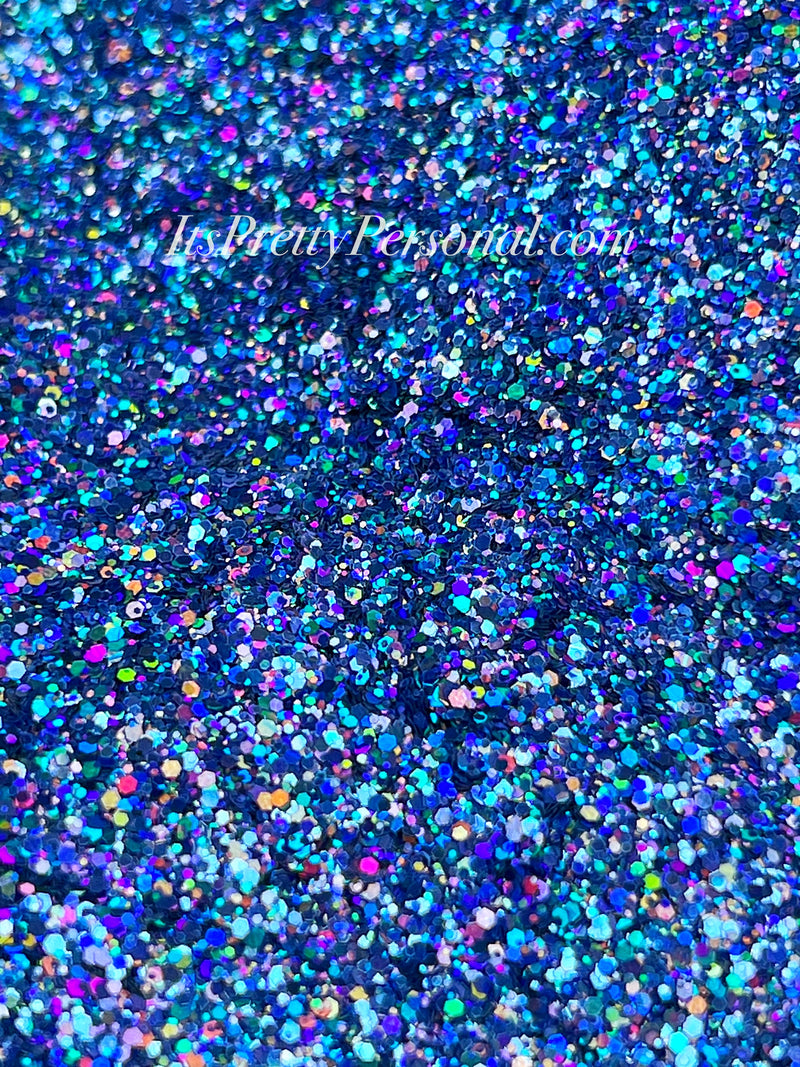 SCHMedium Cut- "Denim Blues" - Blue Holographic Glitter