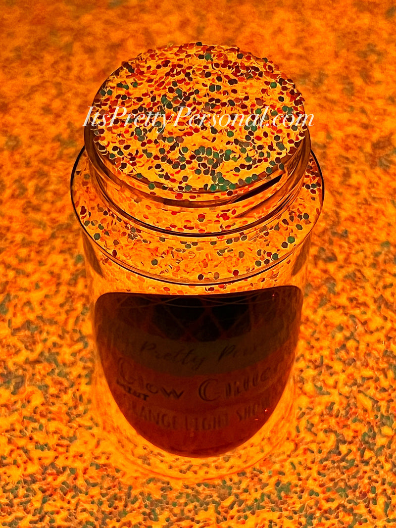 “MINI ORANGE Light Show”-GLOW Glitter-Mini Cut (Medium Cut)