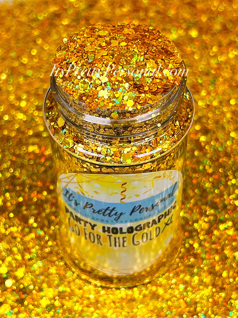 "Go For The Gold XL" -PARTY HOLOGRAPHIC- Gold Holographic Glitter