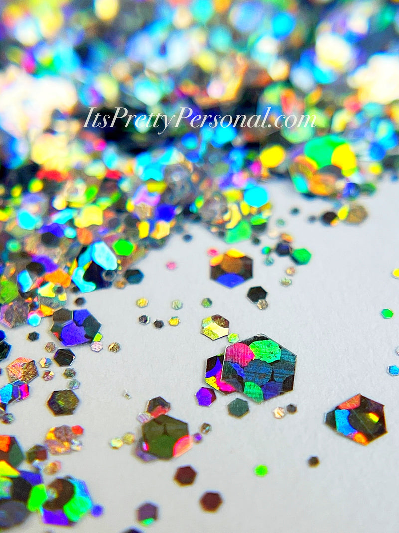 "Silver Party Pop XL" -PARTY HOLOGRAPHIC- Silver Holographic Glitter