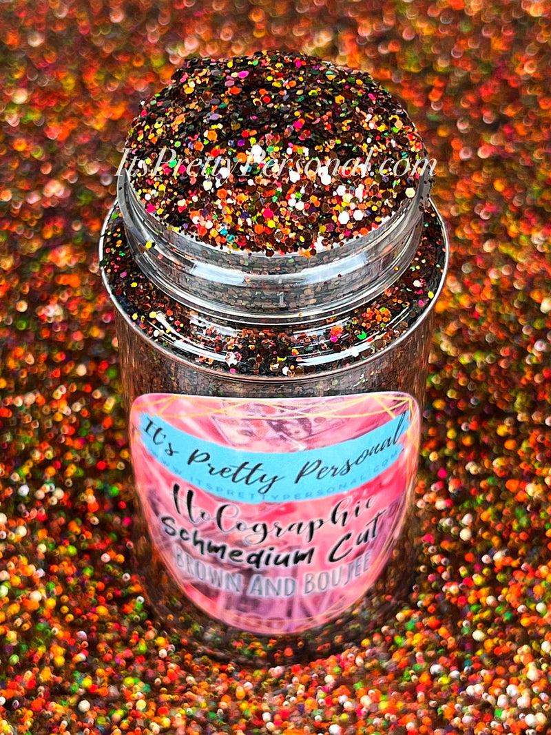 SCHMedium Cut- "Brown and Boujee" -Brown Holographic Glitter