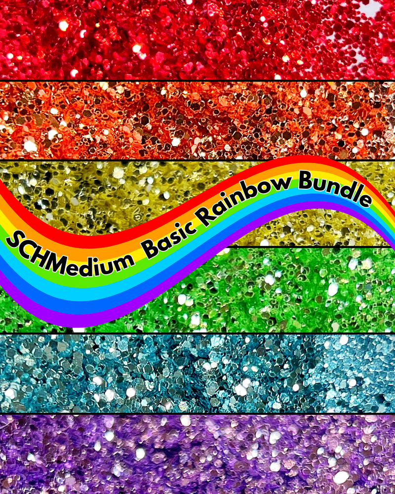 6 pack- SCHMedium Basic Rainbow Glitter Collection Discount Pack