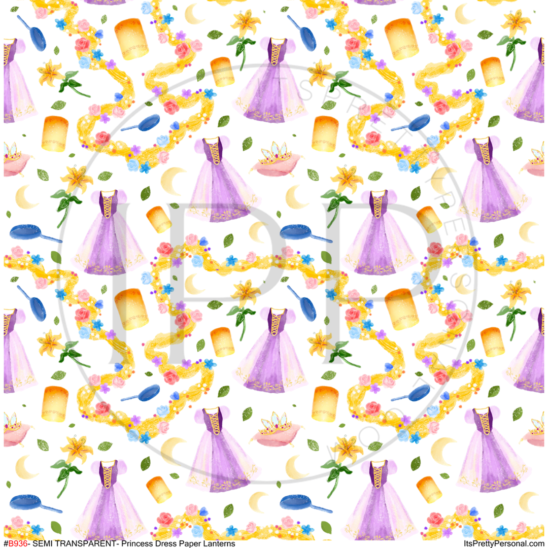 B936- SEMI-TRANSPARENT- Princess Dress Paper Lanterns -12x12 Pattern – It's  Pretty Personal, LLC
