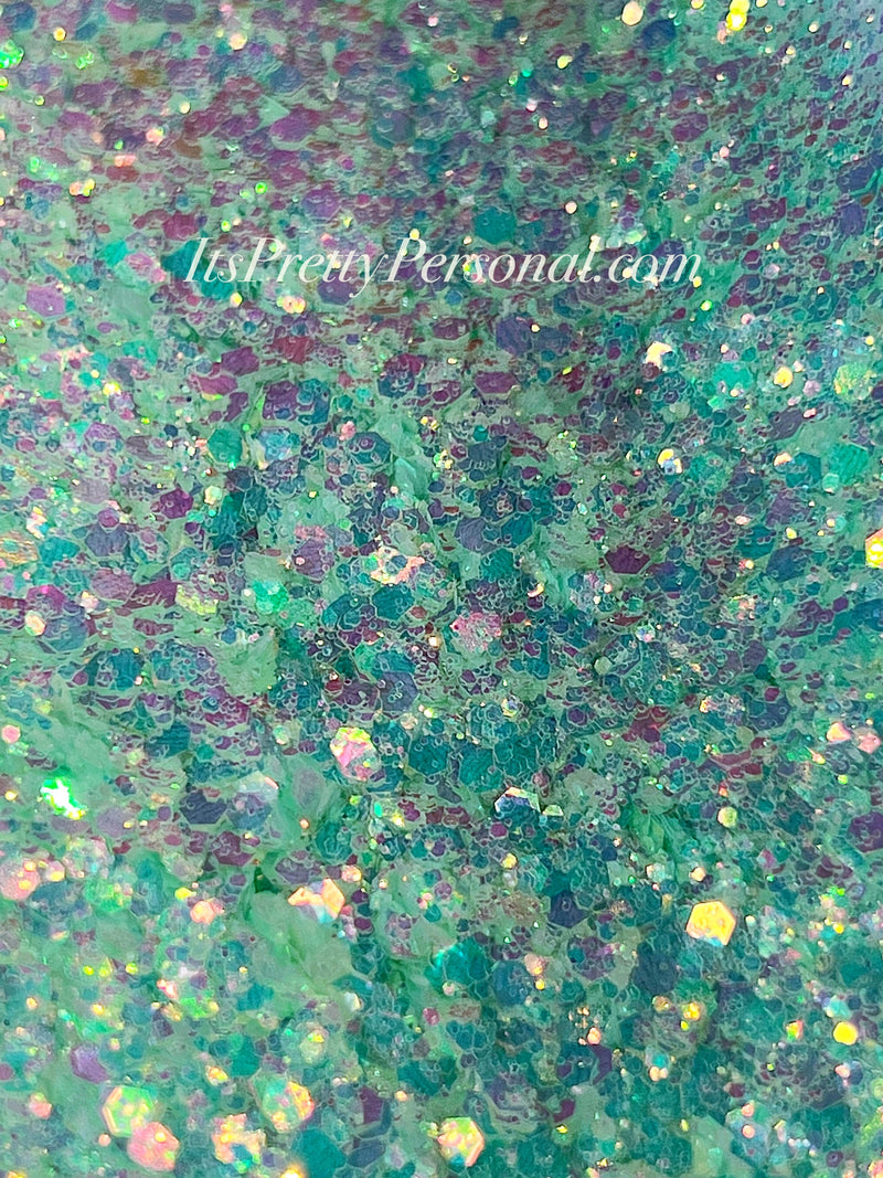 “Some Encourage Mint”- Mint Opal GLOW Glitter
