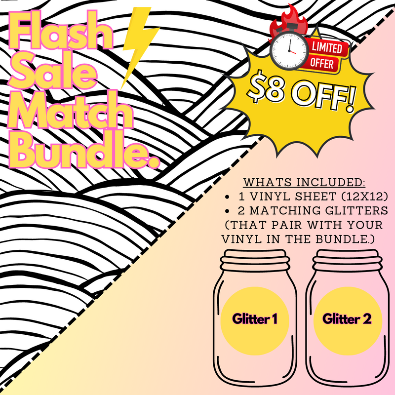 ⚡FLASH SALE Match Bundle! 1 sheet of vinyl + 2 matching glitter colors!