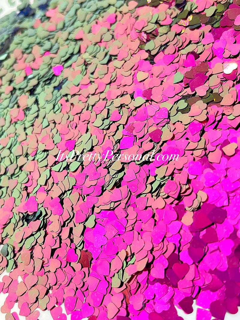 Pink to Mauve Hearts - Color Shifting Shape