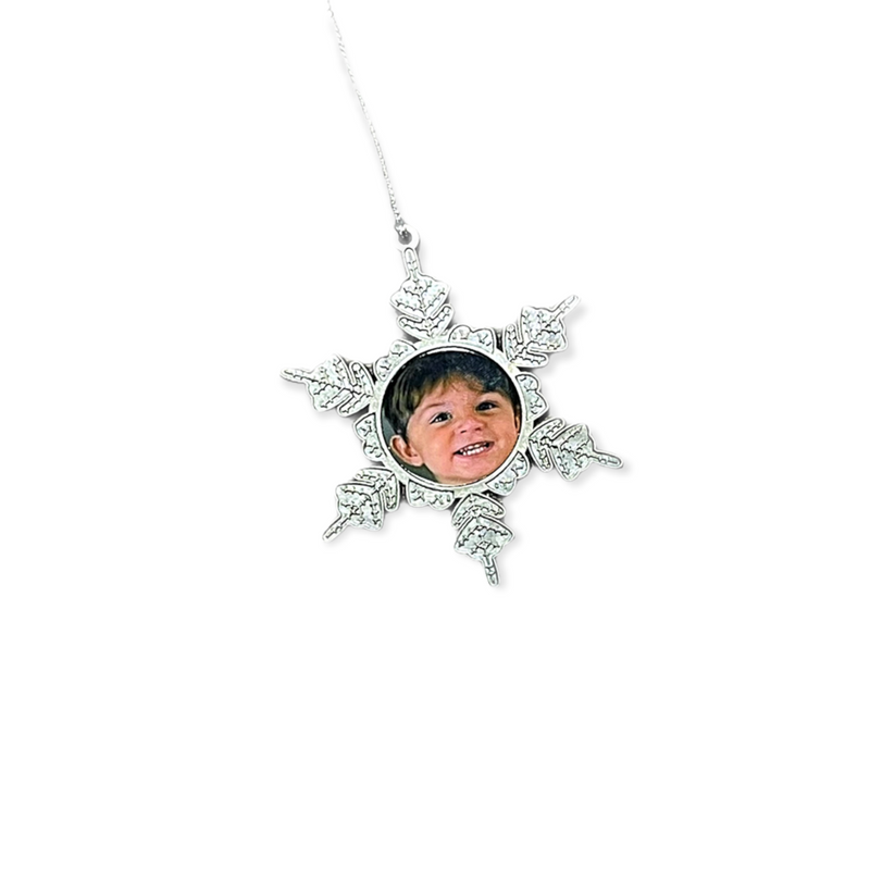 Snow Flake Silver Alloy Ornament   - Sublimation Blank