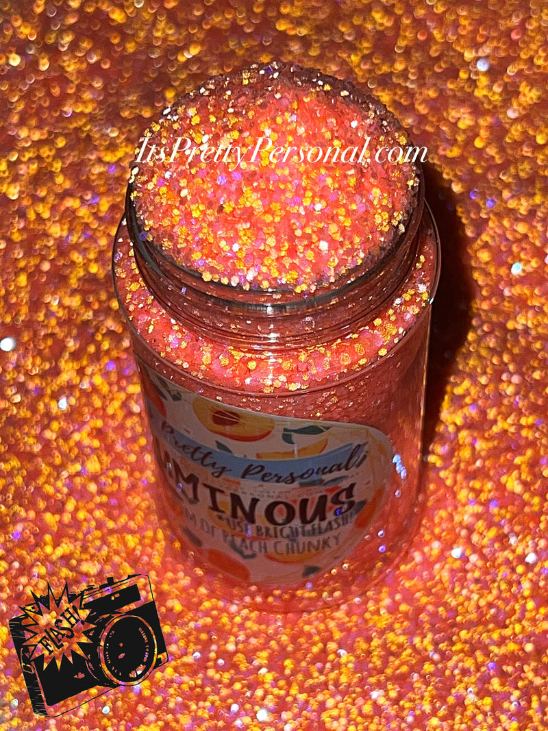 "Freedom Of Peach Chunky” (Medium Cut)- Luminous Reflective Glitter Collection