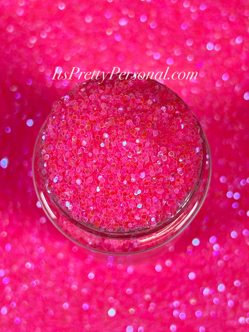“Twisted Hot Pink Lemonade Chunky” (Medium Cut)- Luminous Reflective Glitter Collection