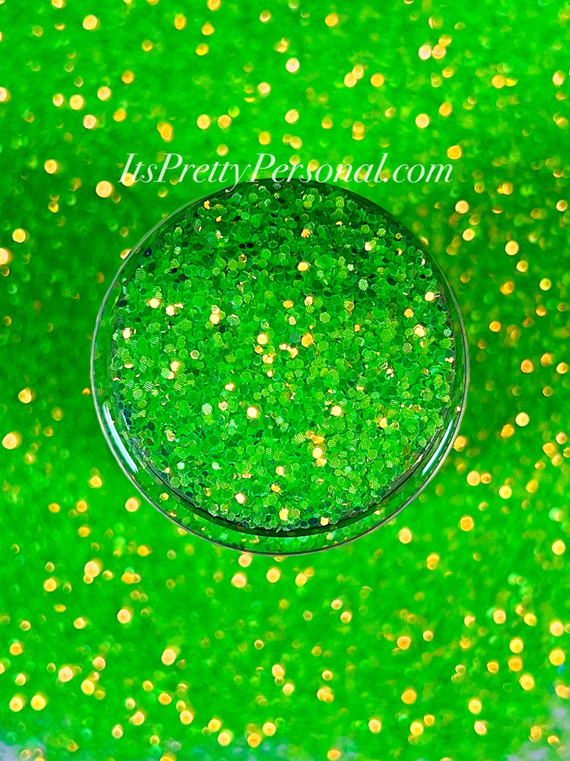 “Supernatural Green Chunky” (Medium Cut)- Luminous Reflective Glitter Collection