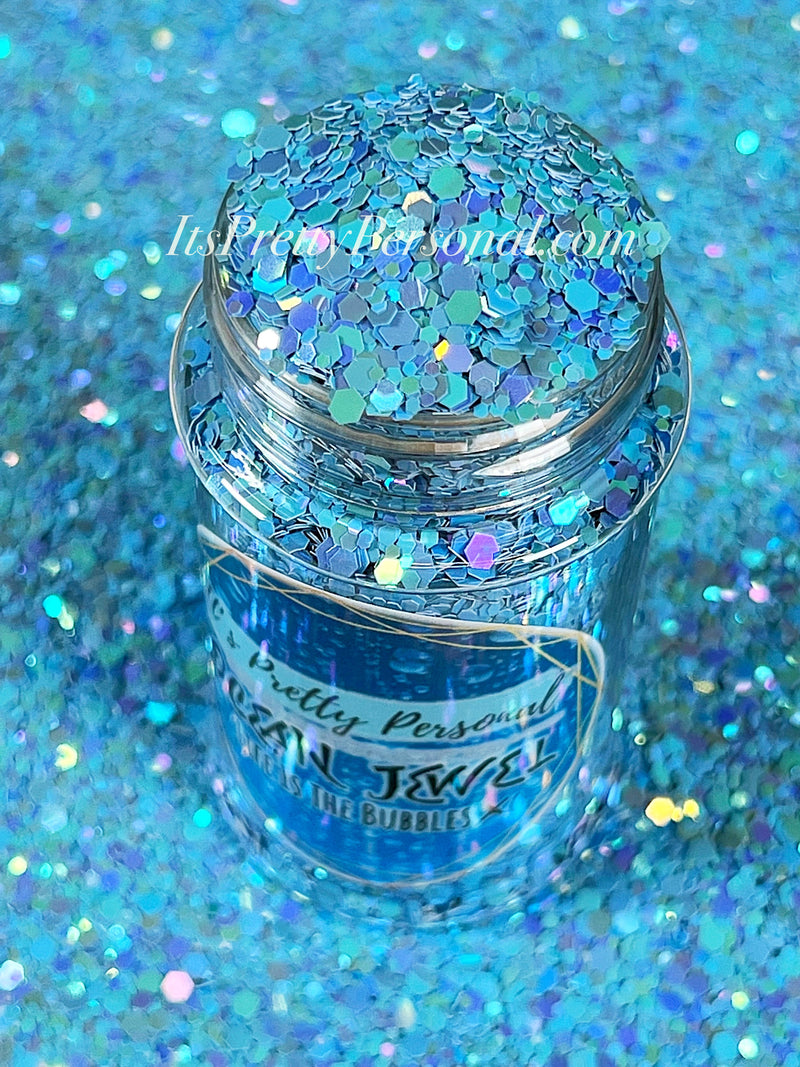 “Life Is The Bubbles XL”- Ocean Jewel Collection Blue
